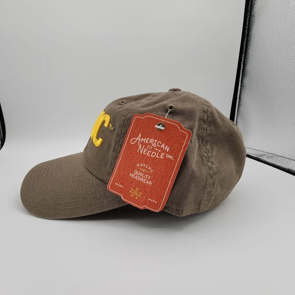 AC/DC American Needle‎ Ballpark Adjustable Hat Brown Embroidered Raised Logo NEW